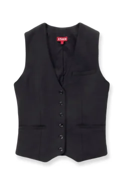 Spring Suiting|Essentials<STAUD BRETT VEST BLACK