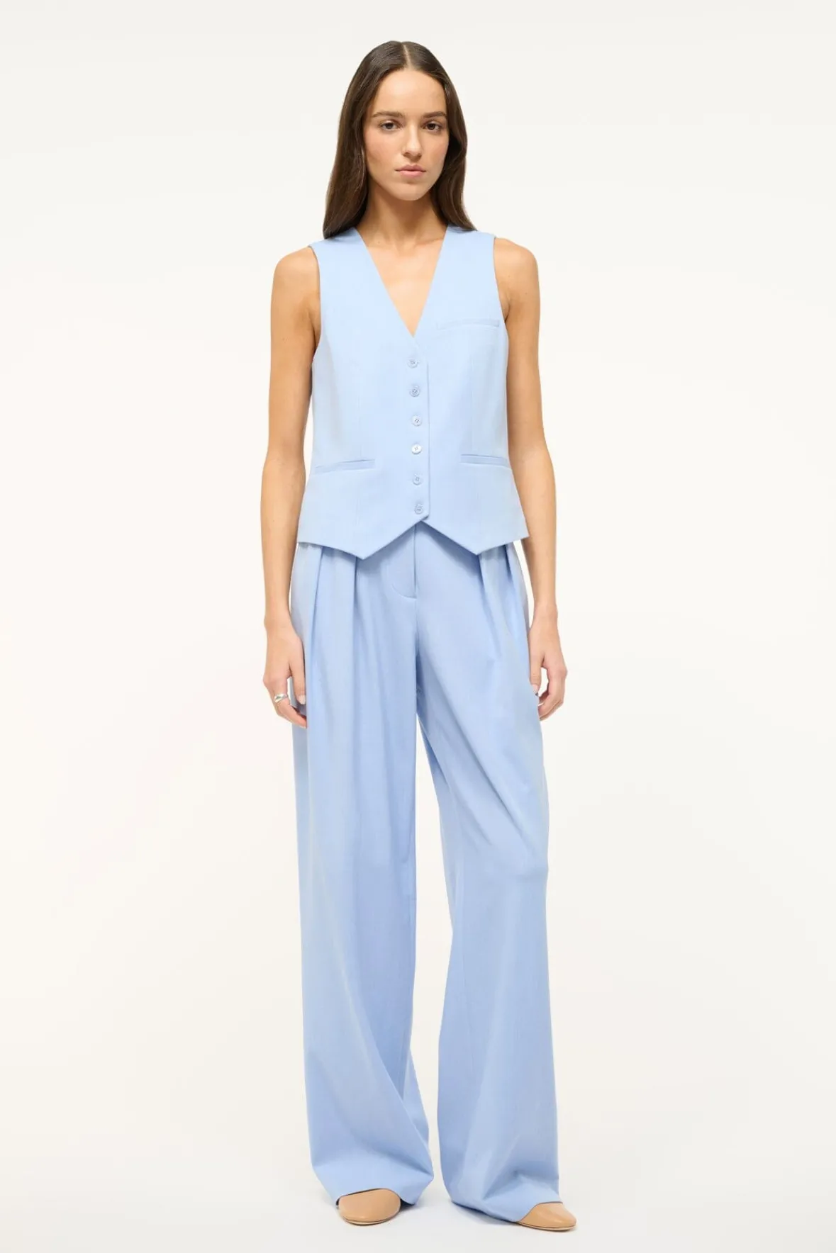 Spring Suiting|Essentials<STAUD BRETT VEST PERIWINKLE
