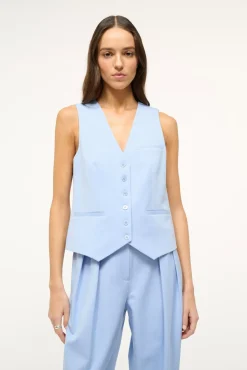 Spring Suiting|Essentials<STAUD BRETT VEST   PERIWINKLE