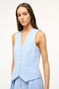 Spring Suiting|Essentials<STAUD BRETT VEST PERIWINKLE
