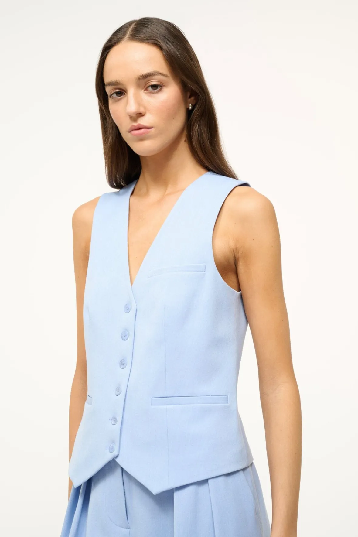 Spring Suiting|Essentials<STAUD BRETT VEST PERIWINKLE