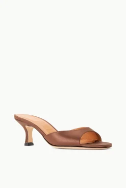 Mules & Flats<STAUD BRIGITTE MULE  CLOVE SATIN CLOVESATIN