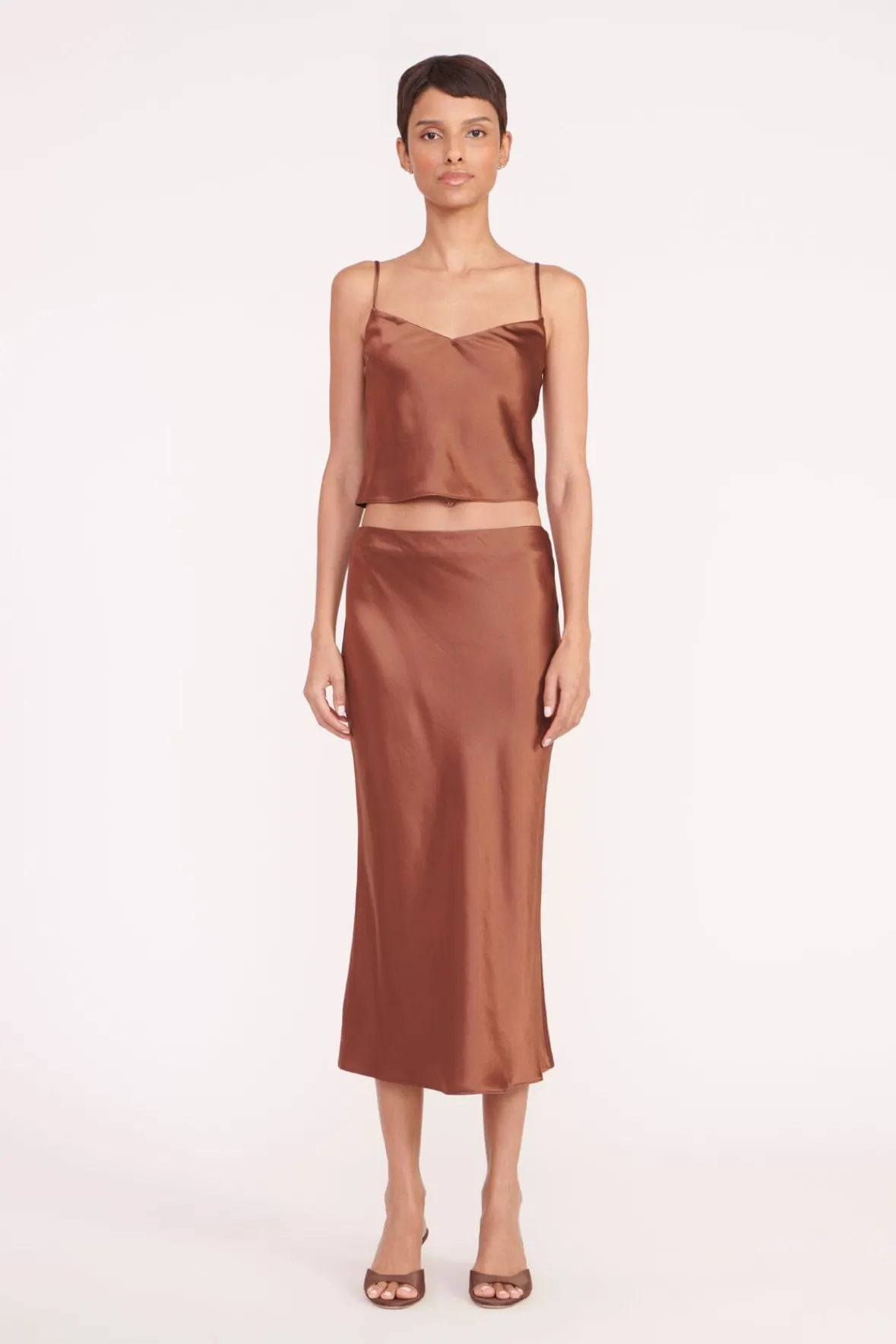 Mules & Flats<STAUD BRIGITTE MULE CLOVE SATIN CLOVESATIN