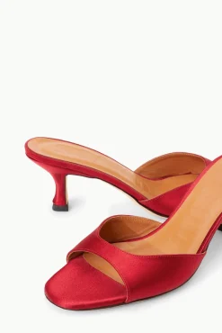 Mules & Flats<STAUD BRIGITTE MULE RUBY SATIN RUBYSATIN