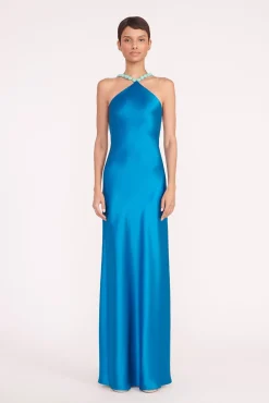 Dresses<STAUD CADENCE DRESS ISLAND BLUE ISLANDBLUE
