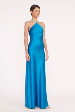 Dresses<STAUD CADENCE DRESS  ISLAND BLUE ISLANDBLUE
