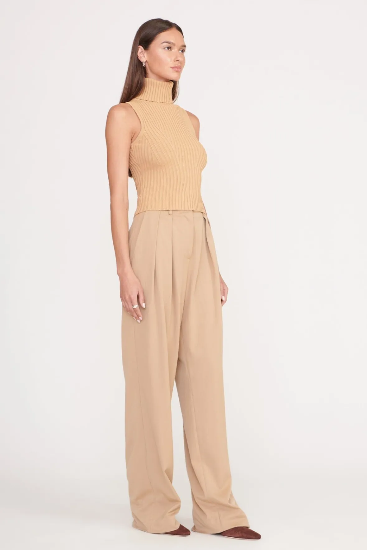 Essentials|Tops<STAUD CALLUM TOP CAMEL