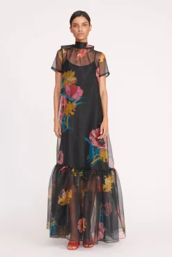 Best Sellers|Dresses<STAUD CALLUNA DRESS  FIRST BLOOM NIGHT FIRSTBLOOMNIGHT