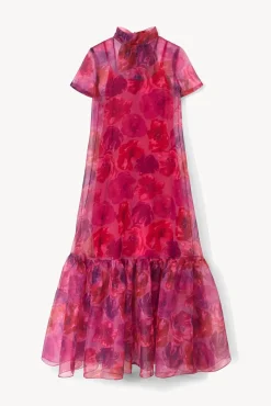 Best Sellers|Dresses<STAUD CALLUNA DRESS  MAGENTA PAINTED FLORAL MAGENTAPAINTEDFLORAL