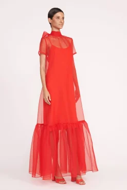 Dresses<STAUD CALLUNA DRESS  RED ROSE REDROSE