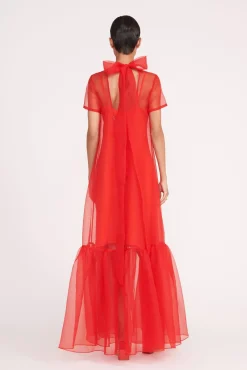 Dresses<STAUD CALLUNA DRESS  RED ROSE REDROSE