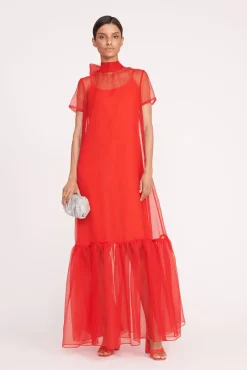 Dresses<STAUD CALLUNA DRESS  RED ROSE REDROSE