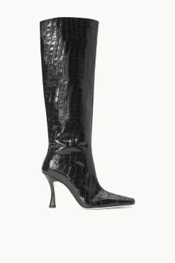 The Boot Shop<STAUD CAMI BOOT BLACK CROC EMBOSSED BLACKCROCEMBOSSED