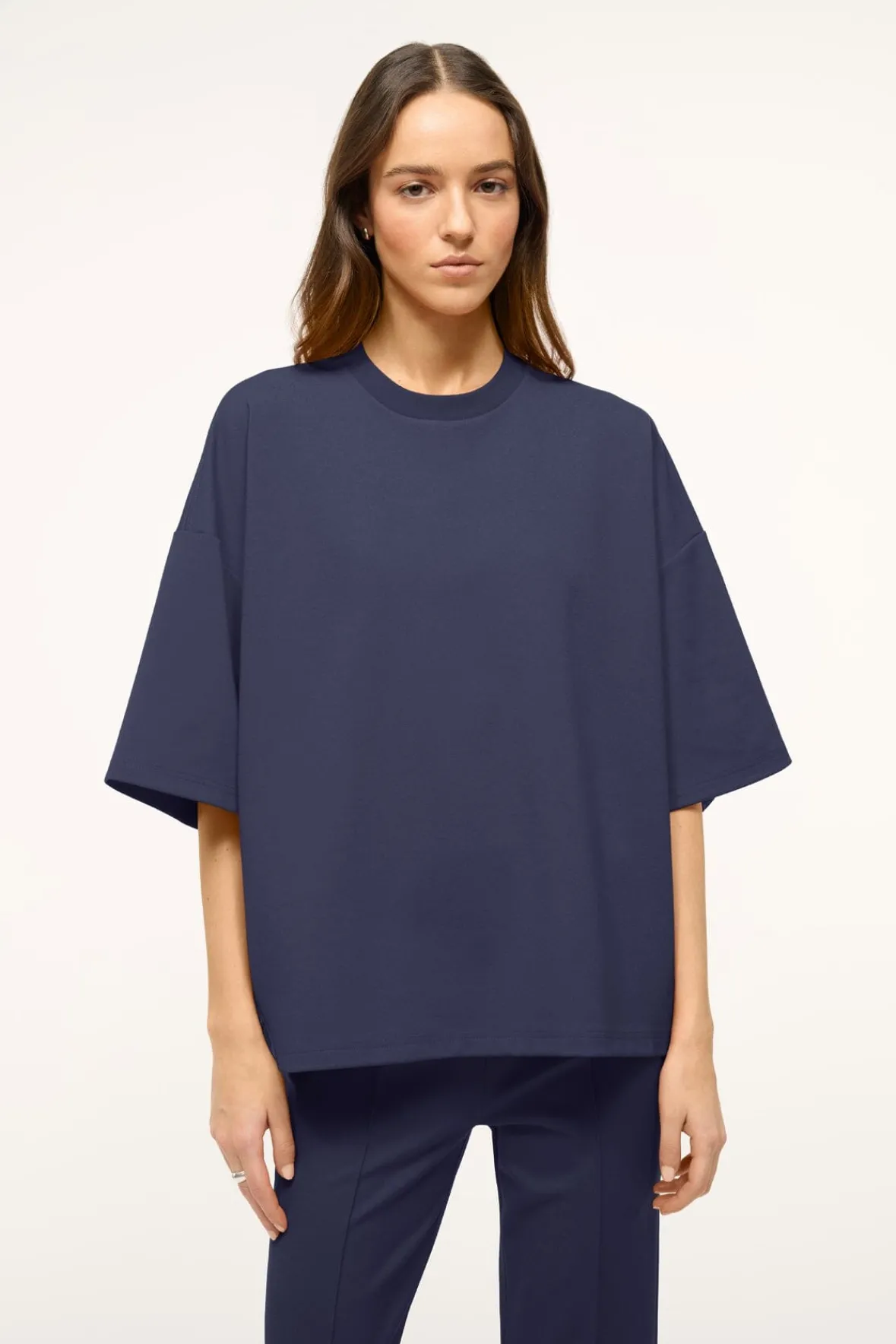 Essentials|Tops<STAUD CAPSULE TOP NAVY