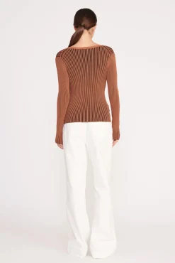Best Sellers|Knits<STAUD CARGO SWEATER  BLACK TAN BLACKTAN