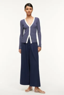Knits<STAUD CARGO SWEATER  NAVY MICRO STRIPE NAVYMICROSTRIPE