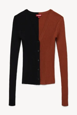 Best Sellers|Knits<STAUD CARGO SWEATER  TAN BLACK TANBLACK