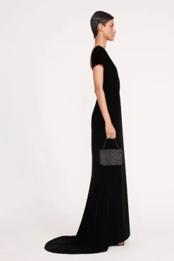 Beaded|Clutches<STAUD CARMEN BEADED BOX BAG   BLACK