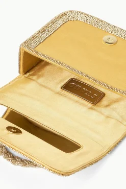 Clutches|Beaded<STAUD CARMEN BEADED BOX BAG   GOLD