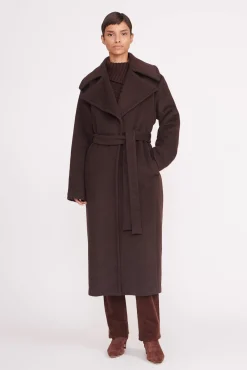 Outerwear & Jackets<STAUD CARVER COAT  DARK CHOCOLATE DARKCHOCOLATE