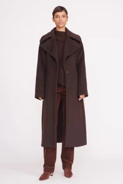 Outerwear & Jackets<STAUD CARVER COAT  DARK CHOCOLATE DARKCHOCOLATE