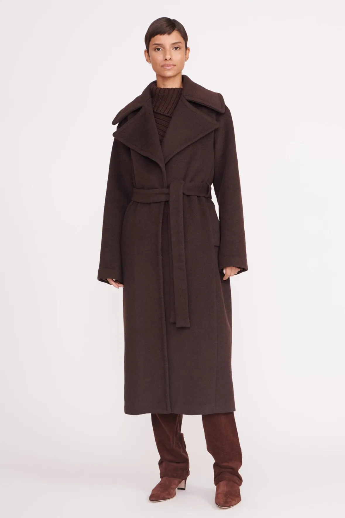Outerwear & Jackets<STAUD CARVER COAT DARK CHOCOLATE DARKCHOCOLATE