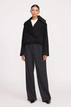 Best Sellers<STAUD CARVER CROPPED COAT   BLACK