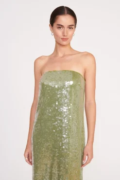 Dresses<STAUD CASEY DRESS  GARDEN MOSS GARDENMOSS