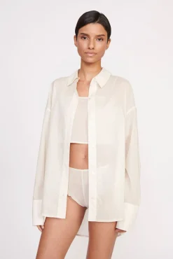 Tops<STAUD CHAMOMILE SHIRT IVORY