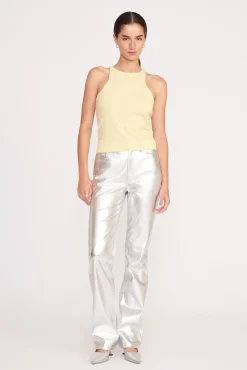 Best Sellers|Pants & Shorts<STAUD CHISEL PANT   SILVER