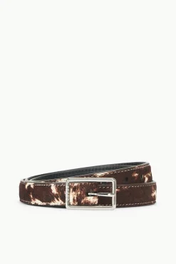 Belts|STAUD + Wrangler<STAUD CLASSIC WAIST BELT  BROWN & TAN HAIRCALF BROWN&TANHAIRCALF
