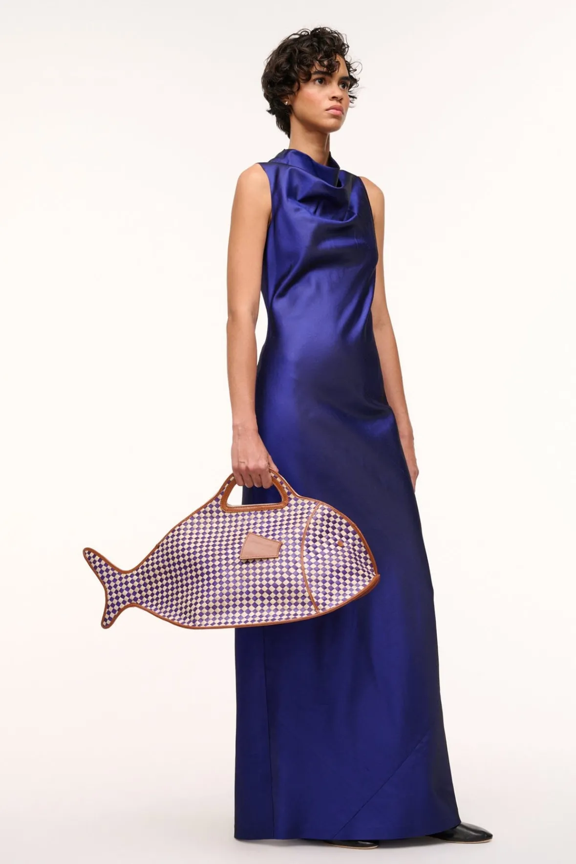 Totes<STAUD CLEO FISH BASKET TOTE COCONUT CHECK COCONUTCHECK