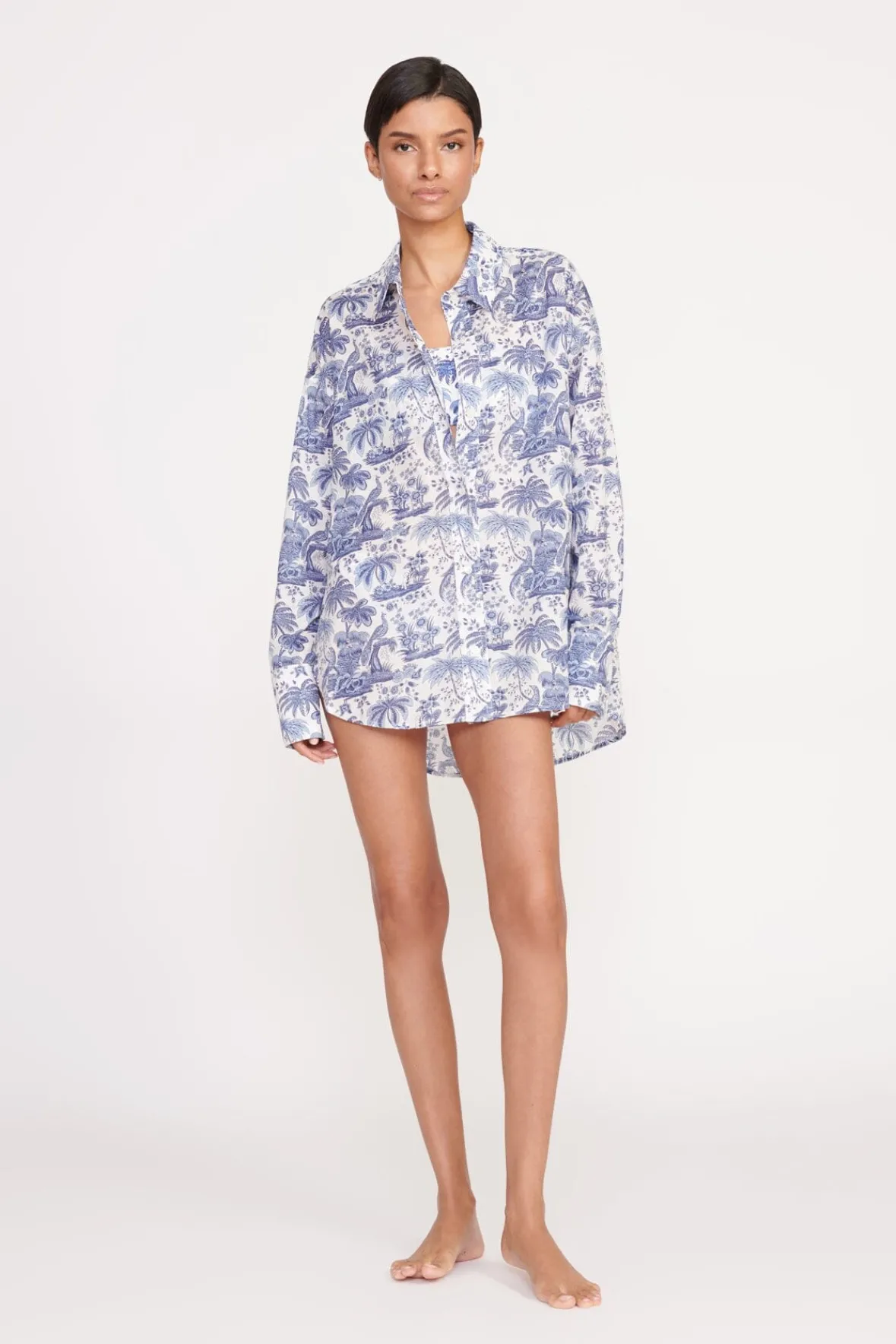 Cover-Ups<STAUD COLTON SHIRT BLUE TOILE BLUETOILE