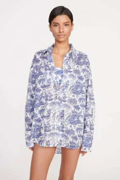 Cover-Ups<STAUD COLTON SHIRT BLUE TOILE BLUETOILE