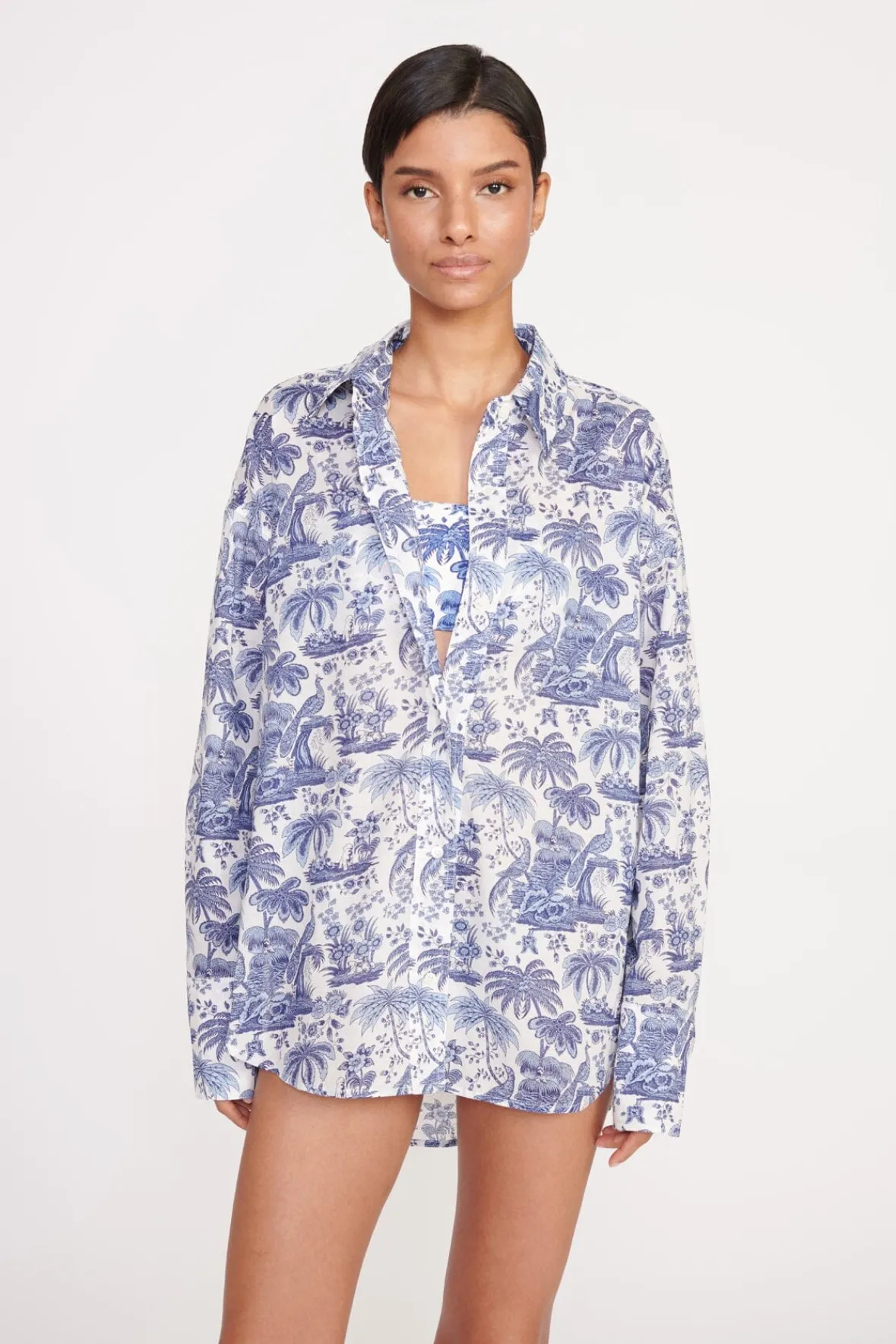 Cover-Ups<STAUD COLTON SHIRT BLUE TOILE BLUETOILE