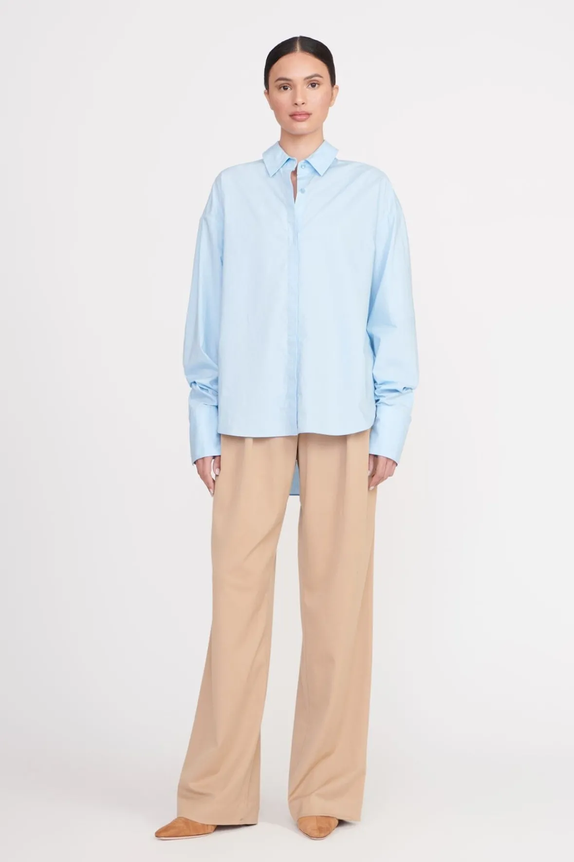Poplin Shop<STAUD COLTON SHIRT FRENCH BLUE FRENCHBLUE