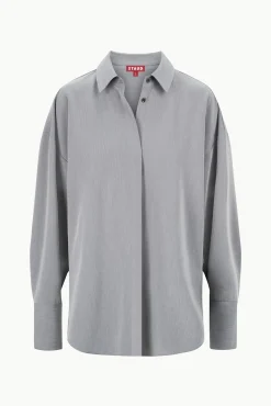 Best Sellers|Tops<STAUD COLTON SHIRT  HEATHER GREY SUITING HEATHERGREY