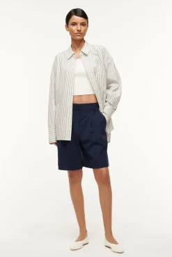Spring Suiting|Poplin Shop<STAUD COLTON SHIRT  IVORY MICRO STRIPE IVORYMICROSTRIPE