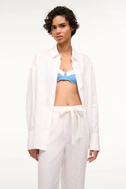 Cover-Ups<STAUD COLTON SHIRT   WHITE
