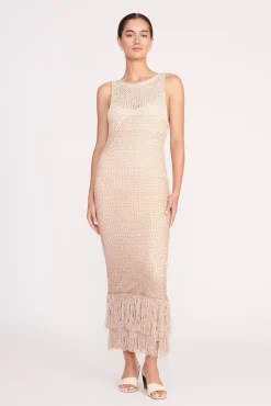 The Evening Edit|Dresses<STAUD CONSTANZA DRESS BEIGE MULTI BEIGEMULTI