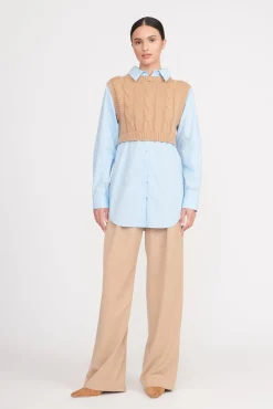Tops<STAUD COOPER TOP  CAMEL FRENCH BLUE CAMELFRENCHBLUE