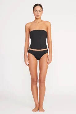 Bikinis<STAUD CORSAGE BIKINI BOTTOM   BLACK