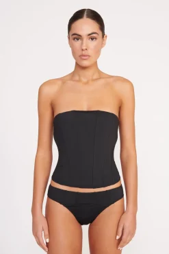 Bikinis<STAUD CORSAGE BIKINI BOTTOM   BLACK