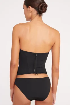 Bikinis<STAUD CORSAGE BIKINI BOTTOM   BLACK