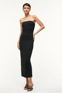 Dresses<STAUD CORTONA DRESS BLACK