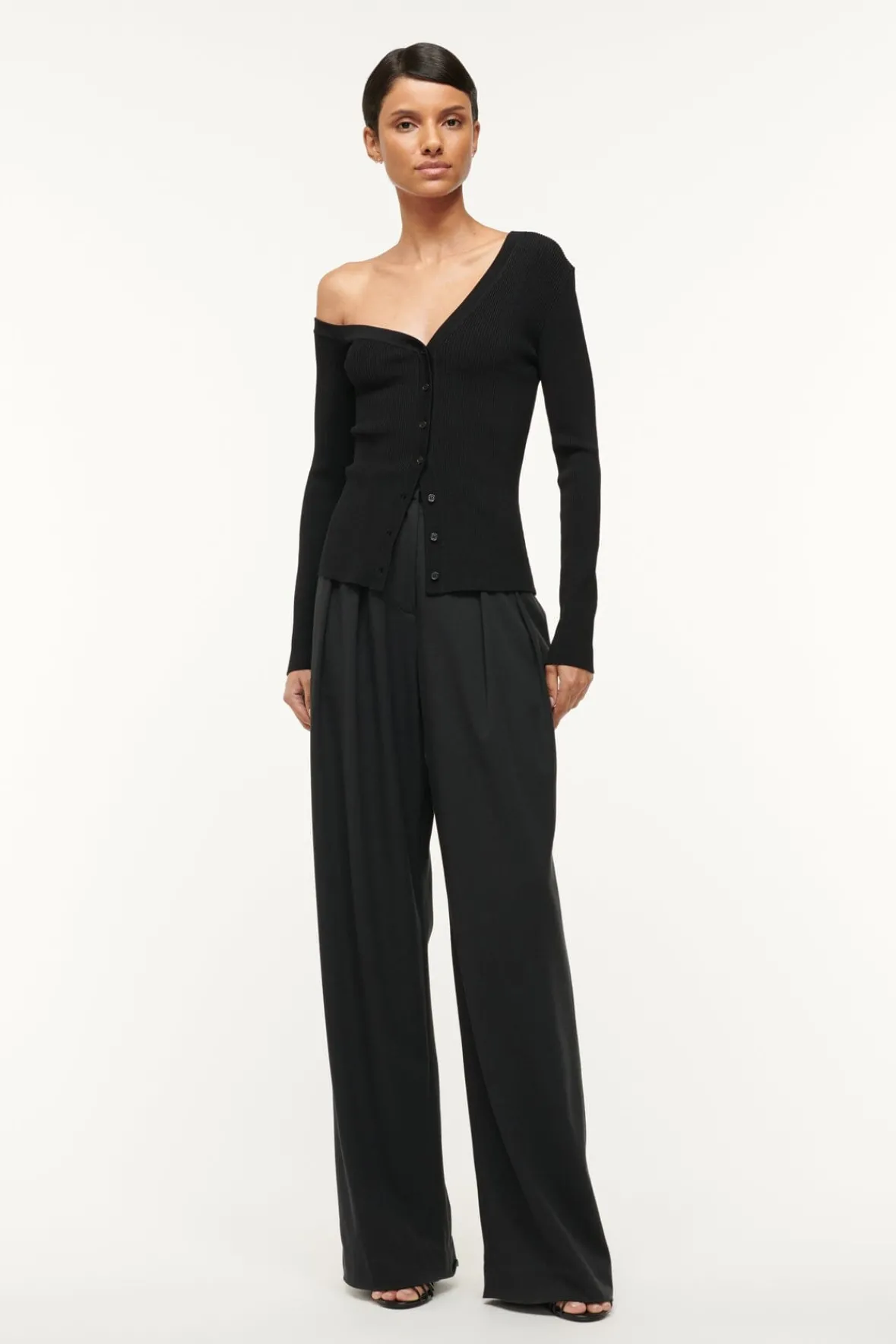 Knits|Tops<STAUD CRAFTSMAN SWEATER BLACK
