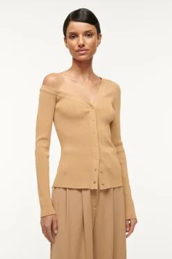 Knits|Tops<STAUD CRAFTSMAN SWEATER   CAMEL
