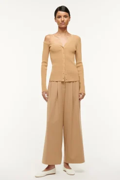 Knits|Tops<STAUD CRAFTSMAN SWEATER   CAMEL