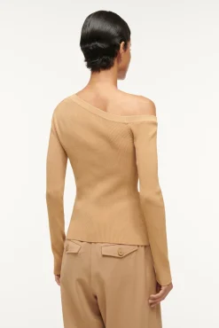 Knits|Tops<STAUD CRAFTSMAN SWEATER CAMEL