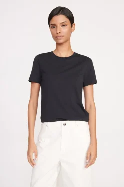 Essentials|Tops<STAUD CREW NECK T SHIRT   BLACK